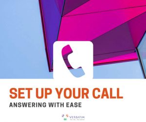 Graphic depicting how to set up a call answering service