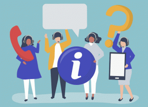 Lots of people wanting to contact a business